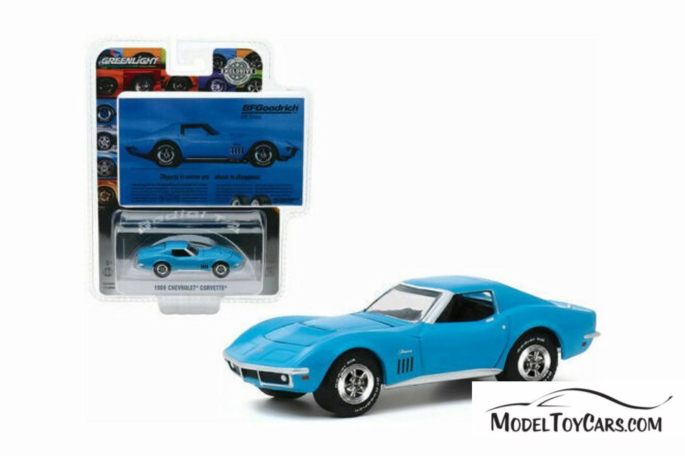 1969 Chevy Corvette, 'Objects In Mirror Are About To Disappear' BFGoodrich Vintage Ad Car - Greenlight 30137/48 - 1/64 scale Diecast Model Toy Car