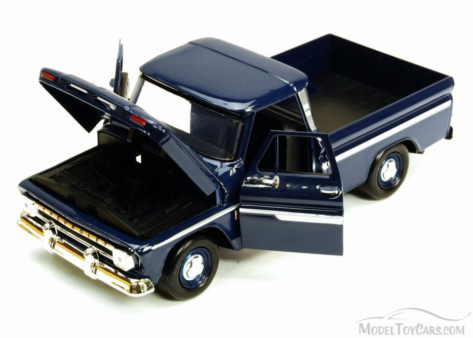 1966 Chevy C10 Pickup Truck, Blue - Motor Max 73355L - 1/24 Scale Diecast Model Toy Car