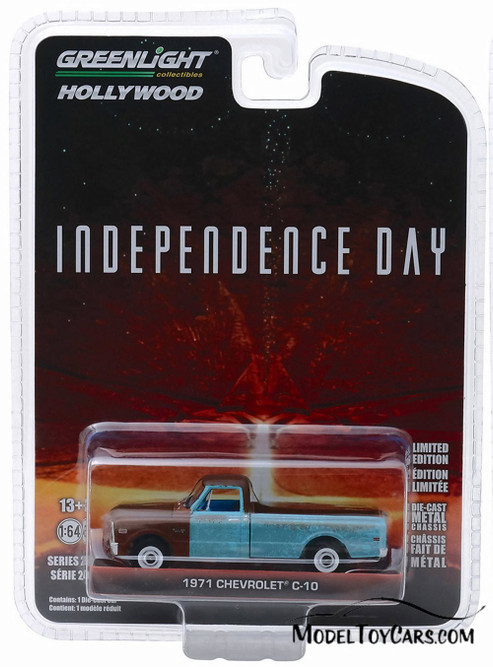 1971 Chevy C-10 Pickup Truck, Independence Day - Greenlight 44840D/48 - 1/64 scale Diecast Model Toy Car