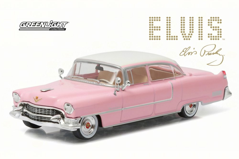 Elvis Presley 1955 Cadillac Fleetwood Series 60, Pink - Greenlight 86491 - 1/43 Scale Diecast Model Toy Car