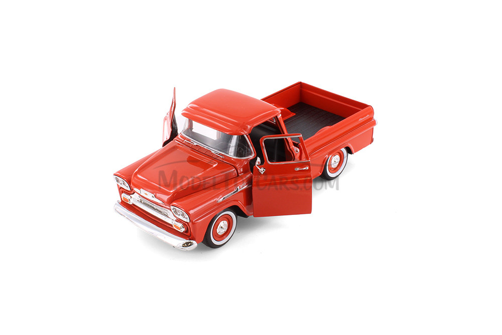 1958 Chevy Apache Fleetside Pickup Truck, Orange - Motormax 79311 - 1/24 scale Diecast Model Toy Car