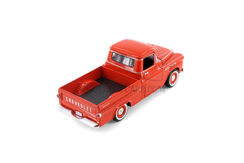 1958 Chevy Apache Fleetside Pickup Truck, Orange - Motormax 79311 - 1/24 scale Diecast Model Toy Car