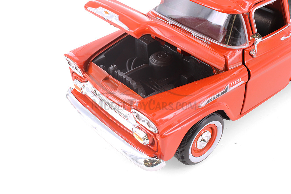 1958 Chevy Apache Fleetside Pickup Truck, Orange - Motormax