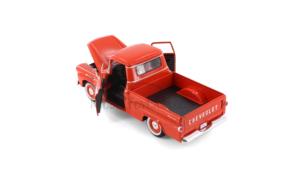 1958 Chevy Apache Fleetside Pickup Truck, Orange - Motormax 79311 - 1/24 scale Diecast Model Toy Car
