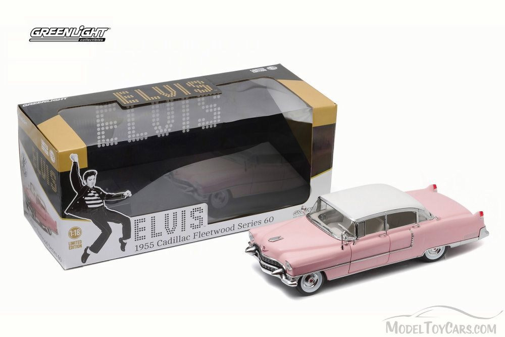 Elvis Presley's 1955 Pink Cadillac Fleetwood Series 60 - Greenlight 12950 -  1/18 Scale Diecast Model Toy Car