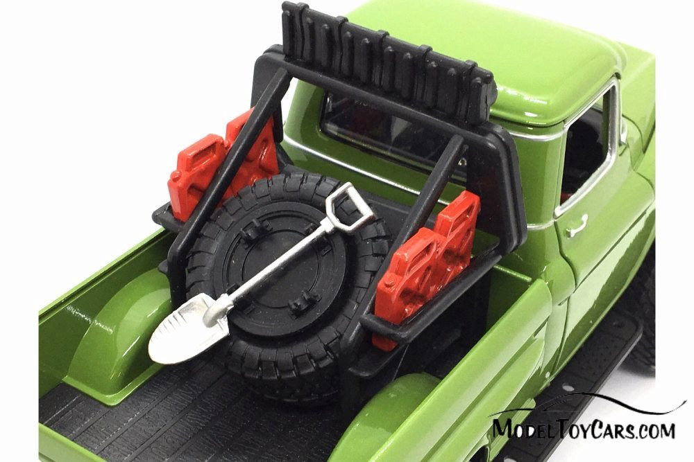 1958 Chevy Apache Fleetside Pickup Truck, Green - Motor Max 79135GN - 1/24 scale Diecast Model Toy Car