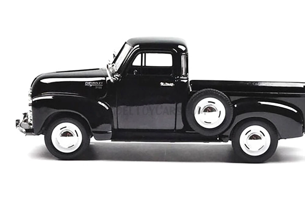 1953 Chevy 3100 Pick Up Truck, Black - Welly 22087/4D - 1/24 Scale Diecast Model Toy Car