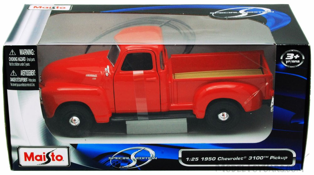 1950 Chevy 3100 Pickup Truck, Orange - Maisto 31952 - 1/24 Scale Diecast Model Toy Car