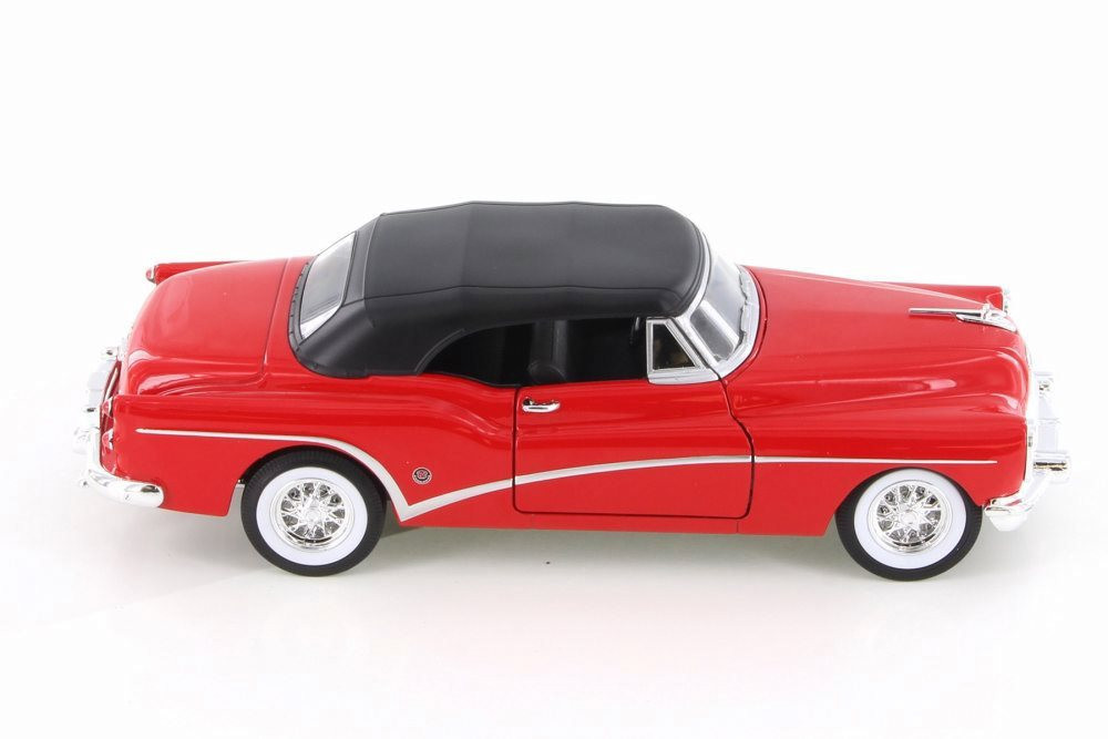 1953 Buick Skylark Closed Convertible, Red - Welly 24027HWR - 1/24 Scale Diecast Model Toy Car