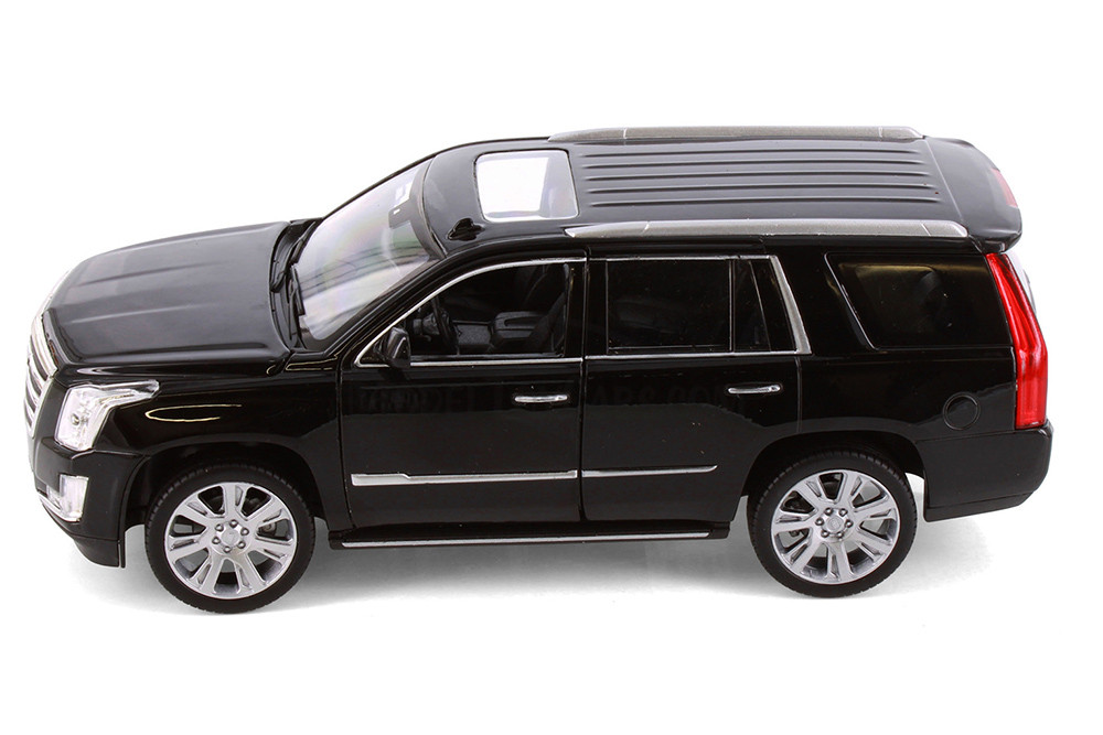 2017 Cadillac Escalade, Gloss Black - Welly 24084/4D - 1/24 Scale Diecast Model Toy Car