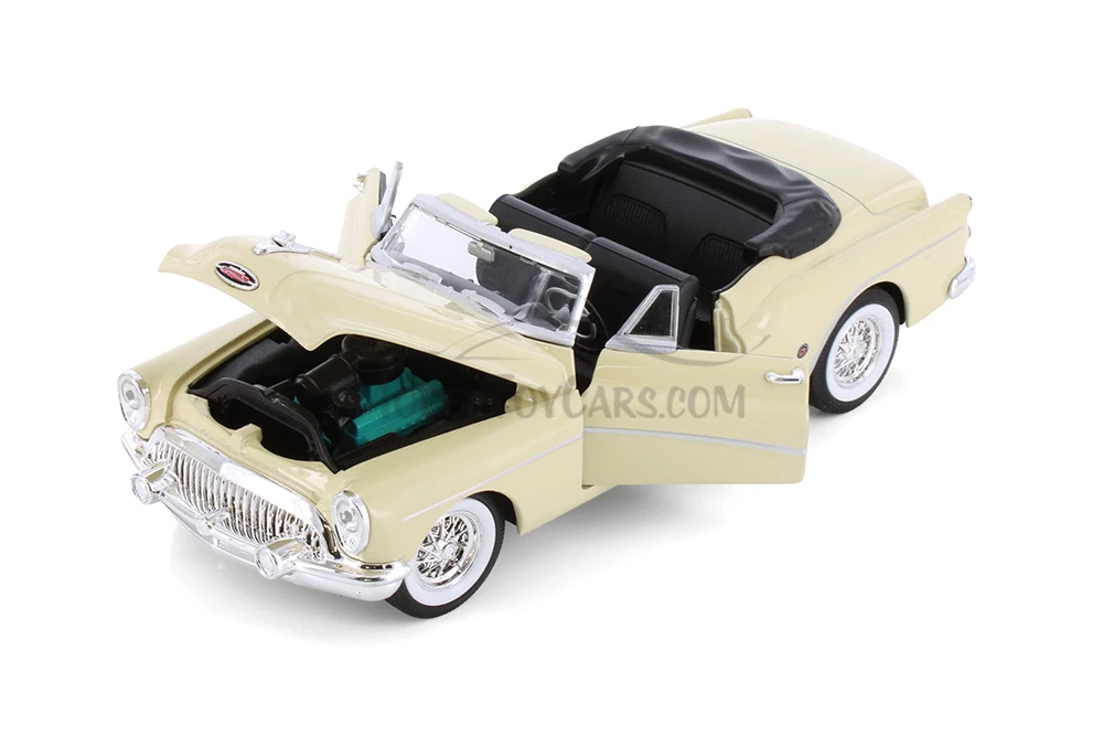1953 Buick Skylark Open Convertible, White - Welly 24027CWWT - 1/24 scale Diecast Model Toy Car