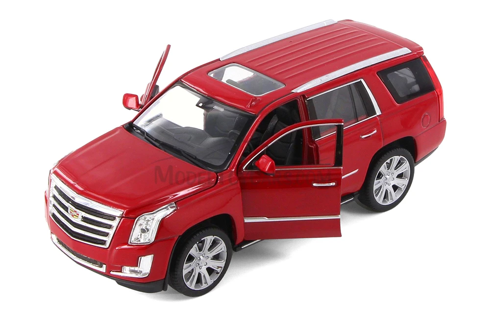 2017 Cadillac Escalade, Red - Welly 24084/4D - 1/24 Scale Diecast Model Toy Car