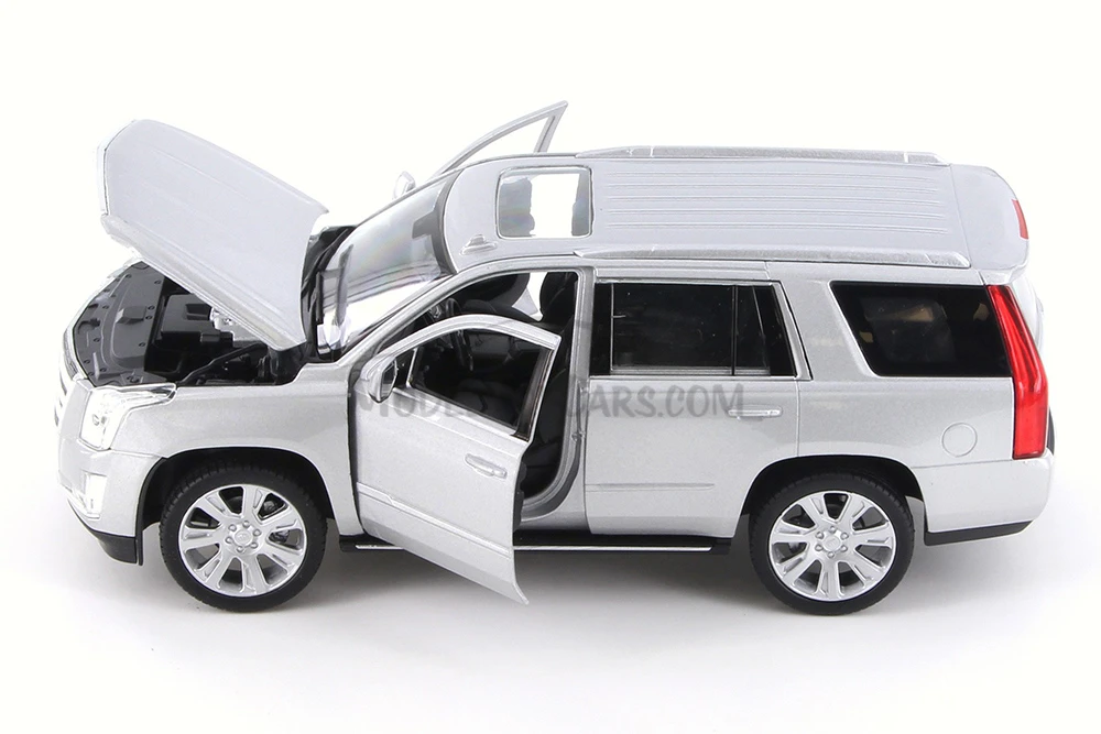 2017 Cadillac Escalade, Silver - Welly 24084/4D - 1/24 Scale Diecast Model Toy Car