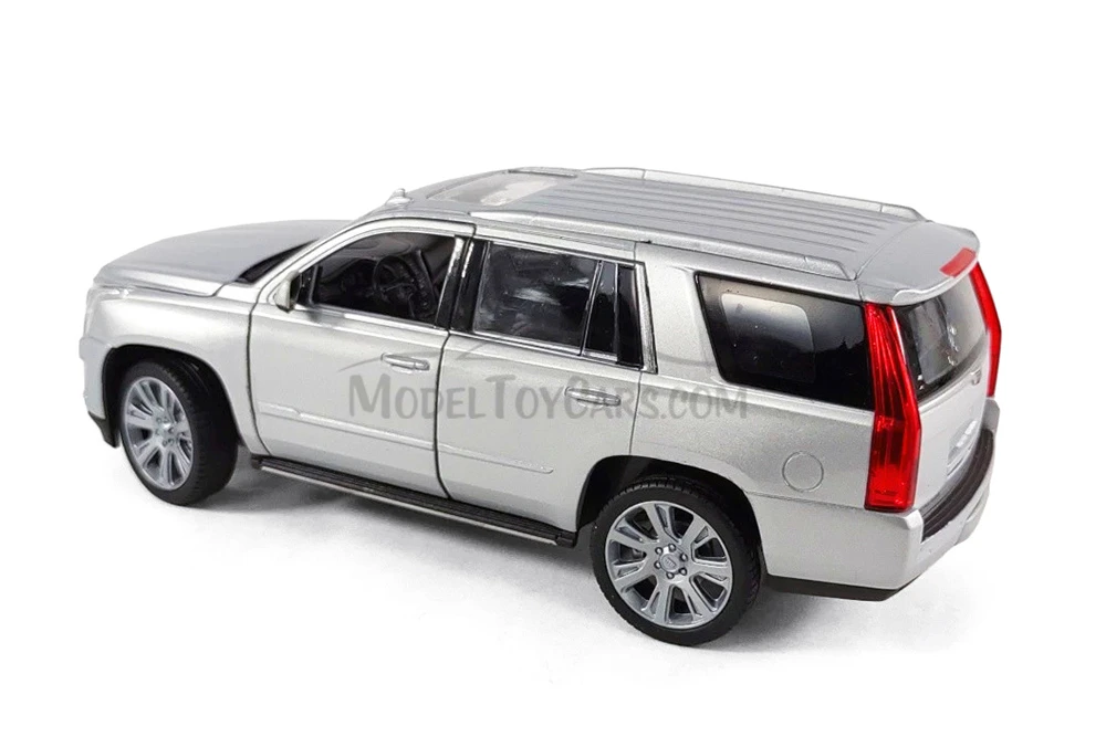 2017 Cadillac Escalade, Silver - Welly 24084/4D - 1/24 Scale Diecast Model Toy Car