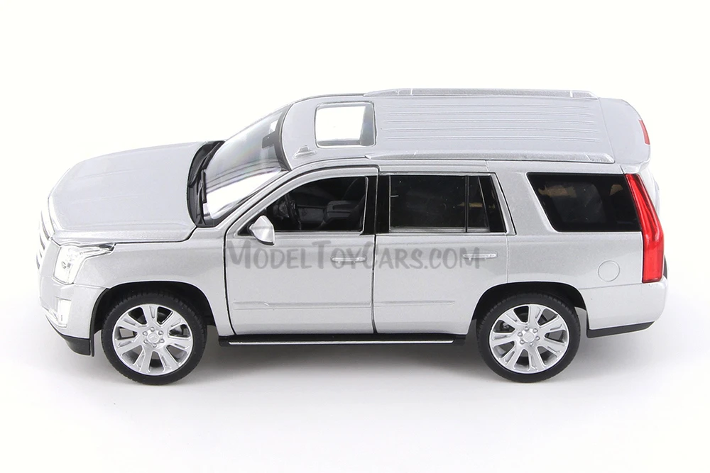 2017 Cadillac Escalade, Silver - Welly 24084/4D - 1/24 Scale Diecast Model Toy Car
