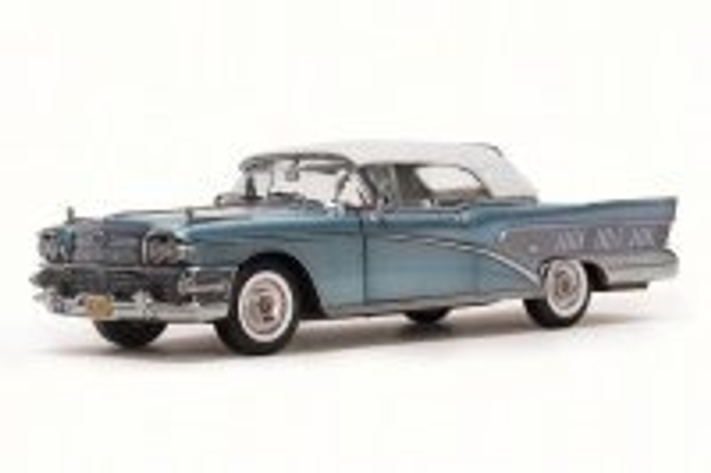 1958 Buick Limited Closed Convertible, Blue Mist - Sun Star 4815 - 1/18 Scale Diecast Model Toy Car