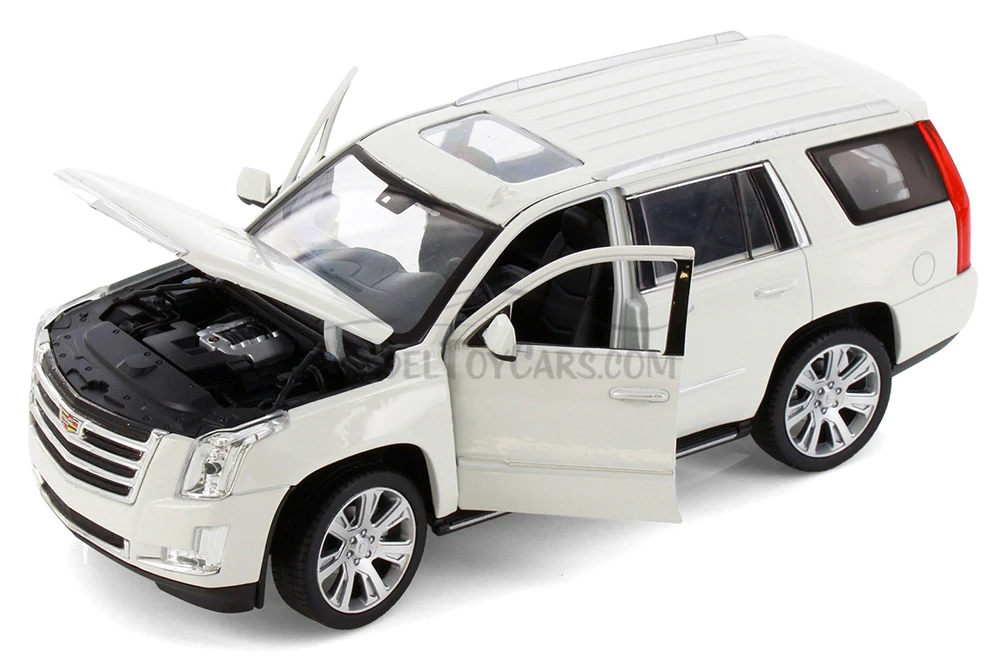2017 Cadillac Escalade, White - Welly 24084/4D - 1/24 Scale Diecast Model Toy Car
