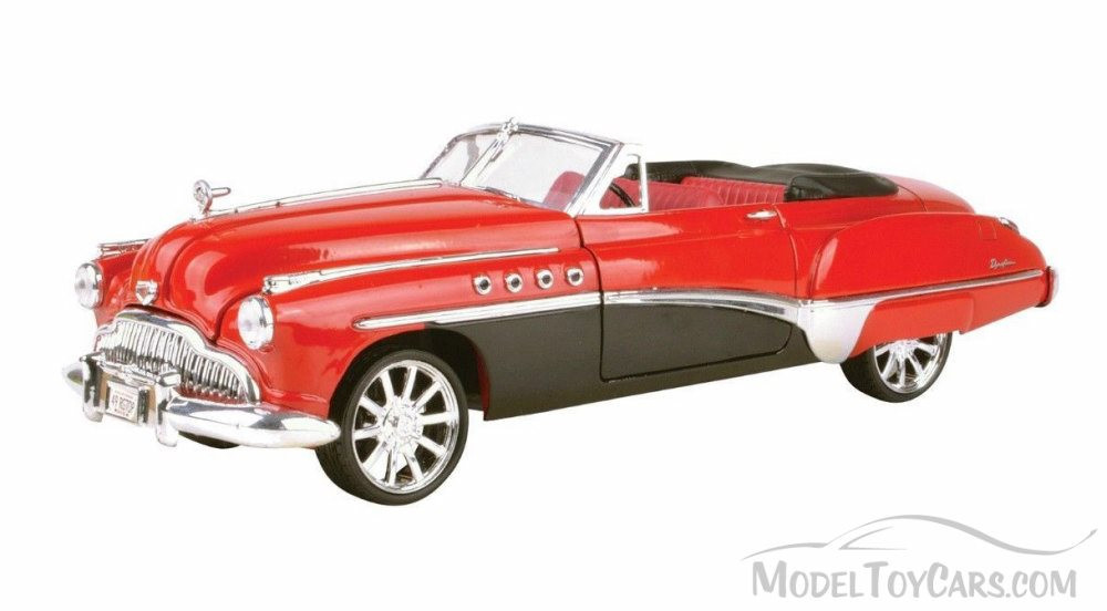 1949 Buick Roadmaster Convertible, Red - Motormax Custom Classics 79004 - 1/18 Scale Diecast Model Car