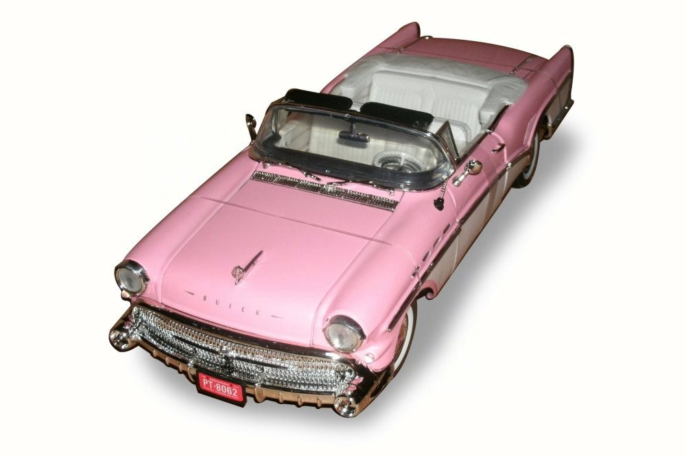 1957 Buick Roadmaster Convertible, Pink & White - Motor Max 73152 - 1/18 Scale Diecast Model Toy Car