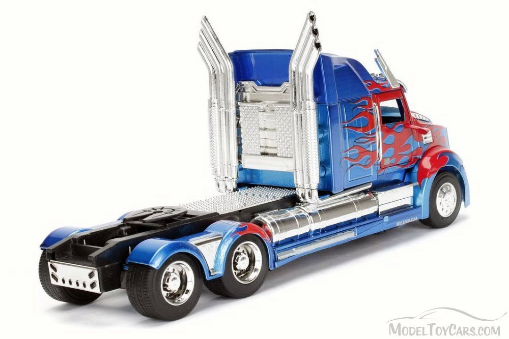 TRANSFORMERS 5 Optimus Prime, Blue w/Red - Jada 98403/12 - 1/24 Scale  Diecast Model Toy Car