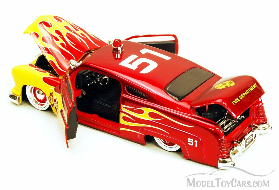 1951 Mercury Fire Dept. Car #51, Red w/Flames - Jada Toys Heat