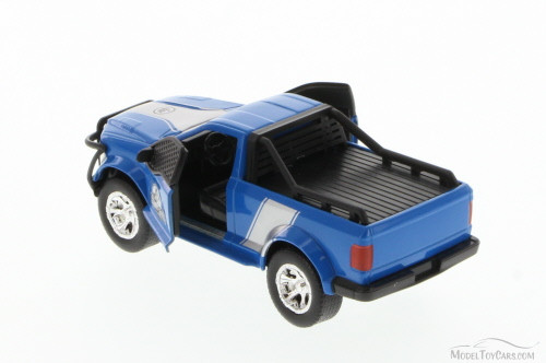 Jurassic World Rescue Truck, Blue with White Stripes - JADA 97078 - 1/43 Scale Diecast Model Toy Car
