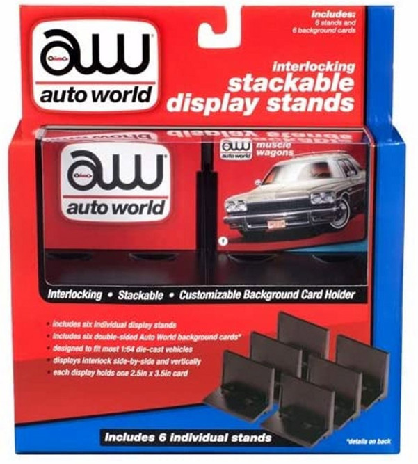 Interlocking Stackable Display Stands, Black - Auto World AWDC017 - 1/64 scale Accessory