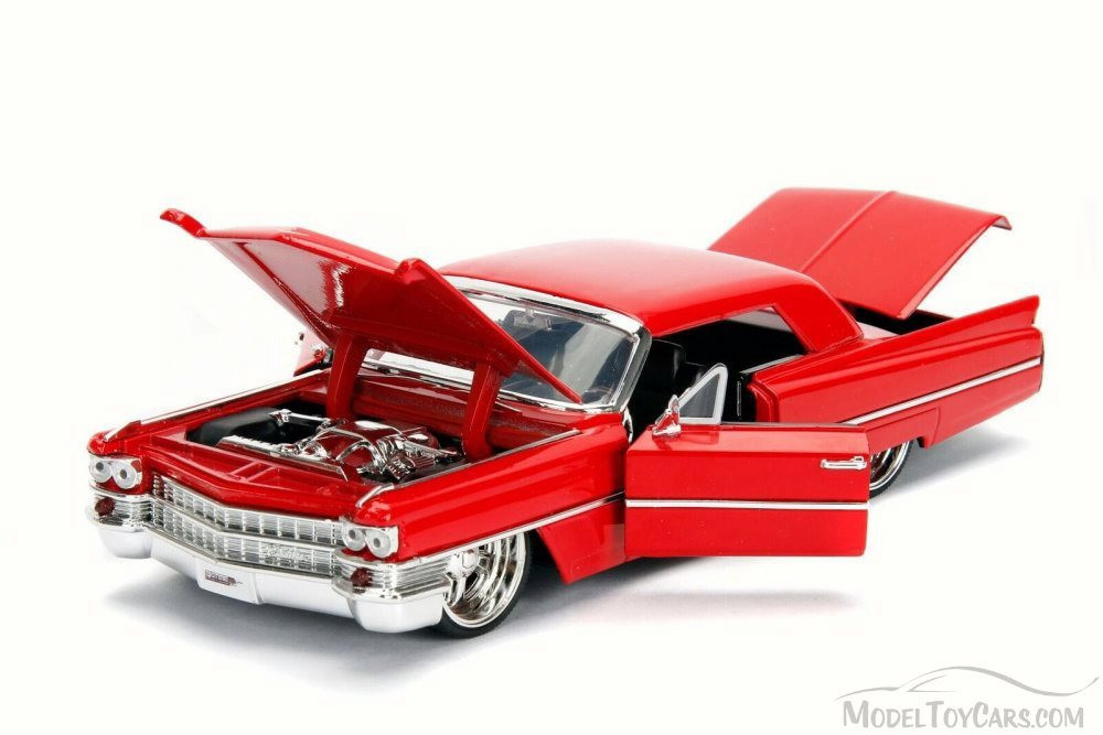 1963 Cadillac, Red - JADA 99552DP1 - 1/24 Scale Diecast Model Toy Car