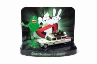 1958 Cadillac Ecto 1A (Slimed Version) with Slimer Figure, Ghostbusters Silver Screen Series FaÃ§ade Diorama - Round 2 JLDR010/24 - 1/64 scale Diecast Model Toy Car