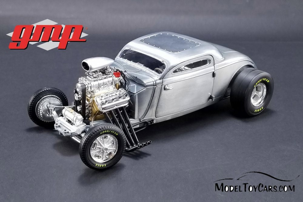 1934 Blown Altered Coupe Raw Steel, Silver - GMP 18880 - 1/18