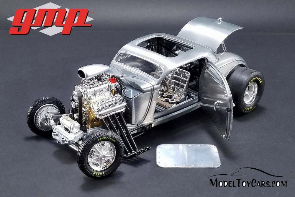 1934 Blown Altered Coupe Raw Steel, Silver - GMP 18880 - 1/18