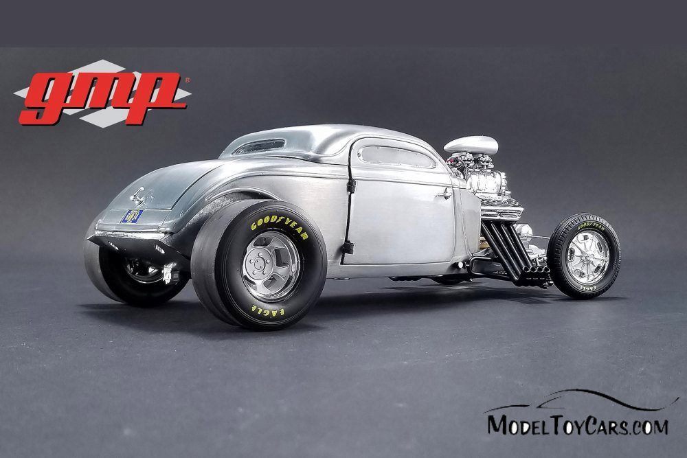 1934 Blown Altered Coupe Raw Steel, Silver - GMP 18880 - 1/18