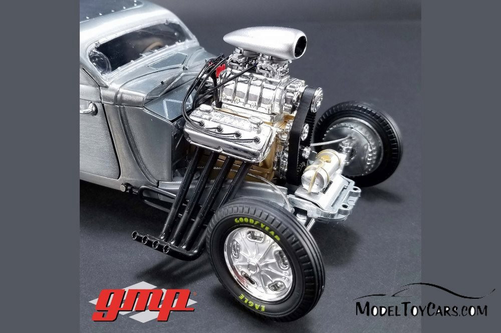 1934 Blown Altered Coupe Raw Steel, Silver - GMP 18880 - 1/18