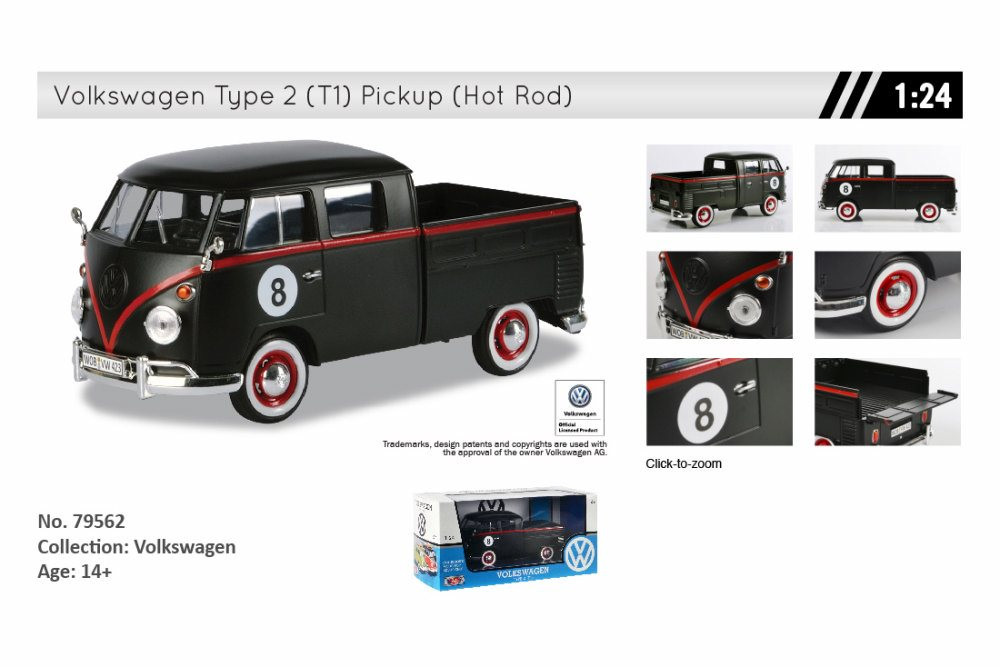 Volkswagen Type 2 Double Cab Pickup, #8 - Motormax 79562 - 1/24