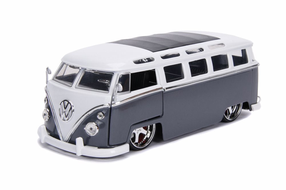 1962 Volkswagen Bus, Gray with White - Jada 99055DP1 - 1/24 scale