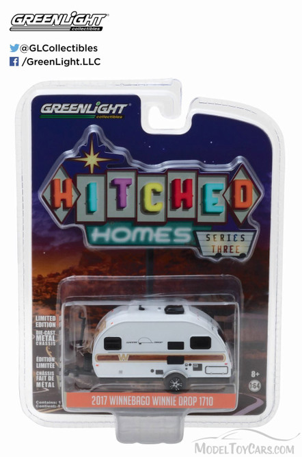 1965 Winnebago 216 Travel Trailer, White w/ Red - Greenlight