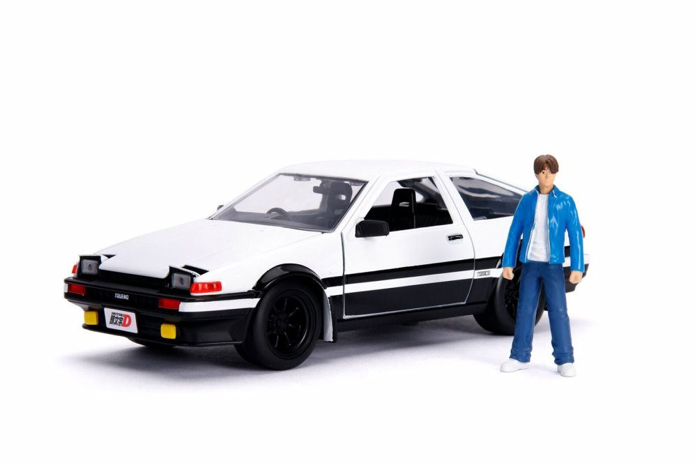 1989 Toyota Trueno AE86 Hardtop with Takumi figure, White