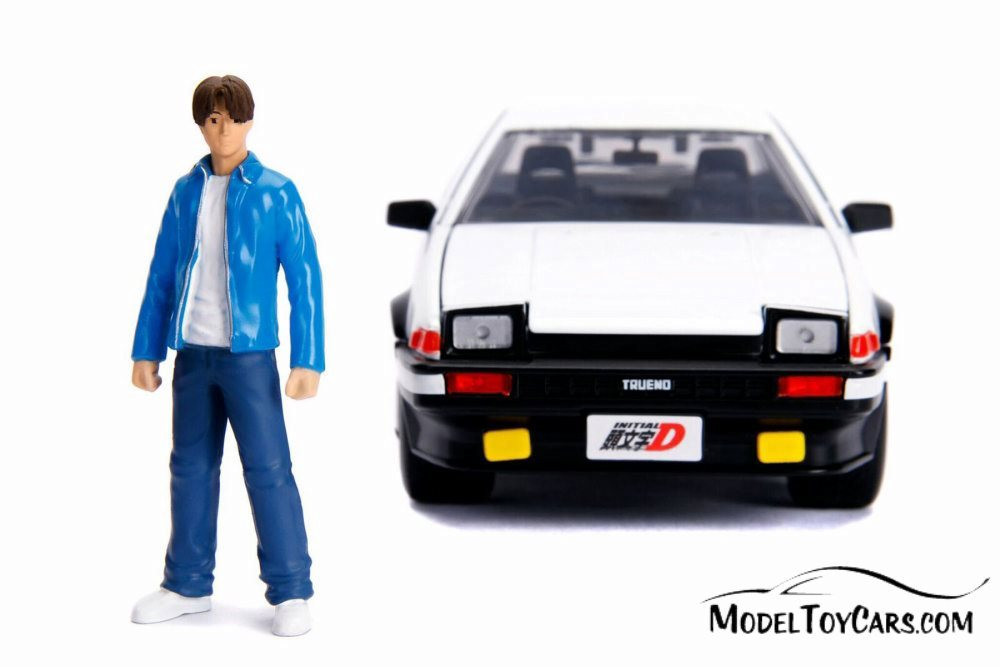 1989 Toyota Trueno AE86 Hardtop with Takumi figure, White - Jada