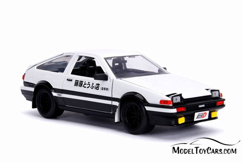 1989 Toyota Trueno AE86 Hardtop with Takumi figure, White - Jada 99733 - 1/24 scale Diecast Model Toy Car