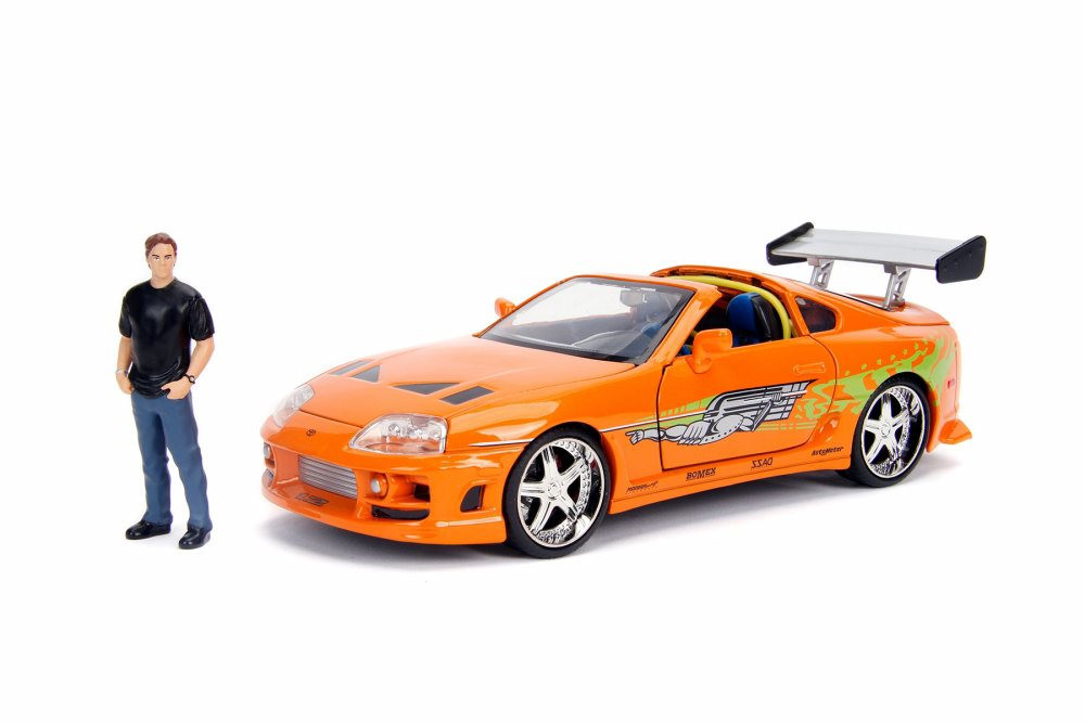 Toyota Supra with Brian Figure, Fast & Furious - Jada 30738 - 1/24 Scale  Diecast Model Toy Car