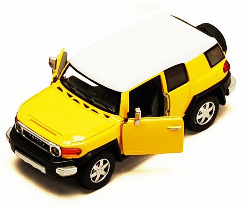 Toyota FJ Cruiser SUV, Yellow - Kinsmart 5343D - 1/36 scale Diecast Model Toy Car