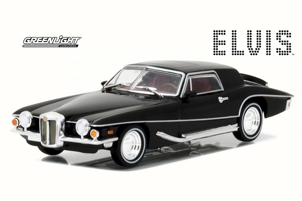 1/43 STUTZ BLACKHAWK 1971 合金自動車モデル 1971 Stutz Blackhawk Elvis Presley, Black - Greenlight 86503 - 1