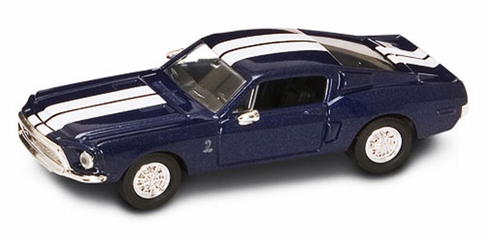 1968 Shelby GT 500-KR, Blue w/ Stripes - Yatming 94214 - 1/43 Scale Diecast Model Toy Car