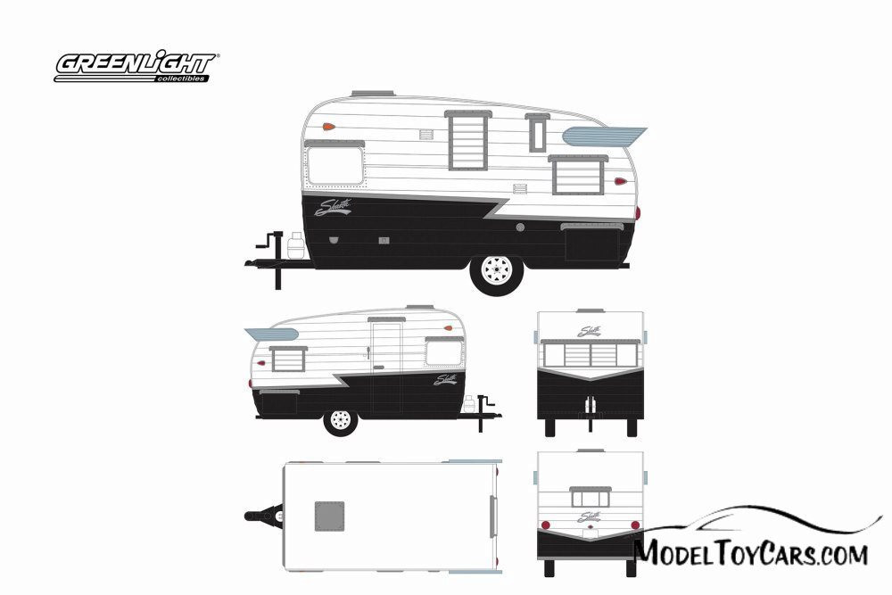 Shasta 15' Airflyte, Black and white - Greenlight 18440B/12 - 1/24