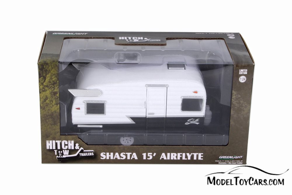 Shasta 15' Airflyte, Black and white - Greenlight 18440B/12 - 1/24 scale Diecast Model Toy Car