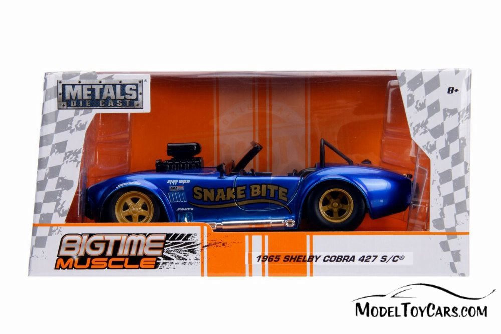 1965 Shelby Cobra 427 S/C Convertible, Candy Blue - Jada 30706 - 1/24 scale Diecast Model Toy Car