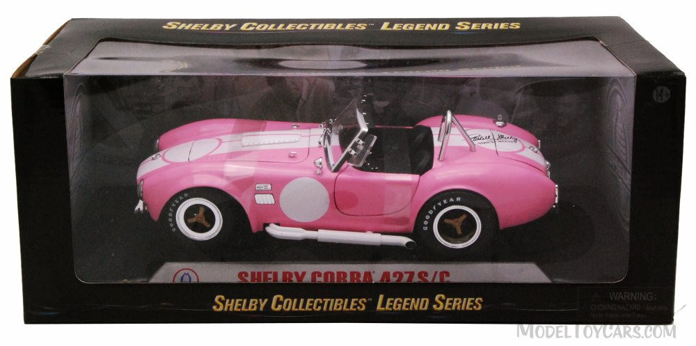 1965 Shelby Cobra 427 S/C Convertible, Pink w/ - Shelby  SC114 - 1/18 Scale Diecast Model Toy Car