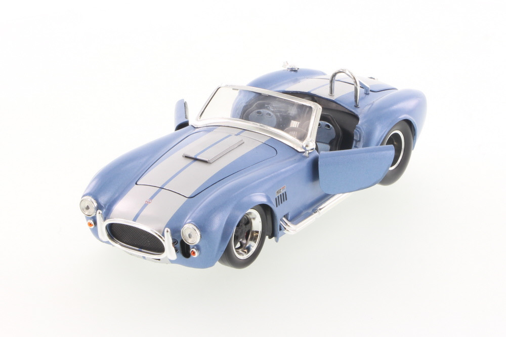 1965 Shelby Cobra 427 S/C Convertible, Blue - JADA Toys 97674PD - 1/24 Scale Diecast Model Toy Car (Brand New, but NOT IN BOX)