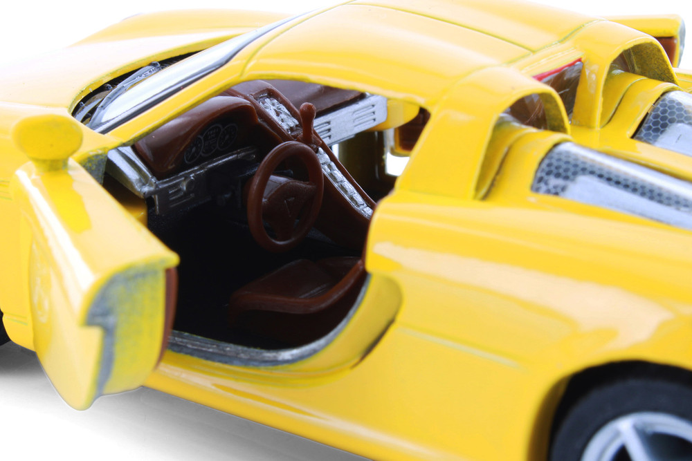 Porsche Carrera GT, Yellow - Kinsmart 5081D - 1/36 scale Diecast