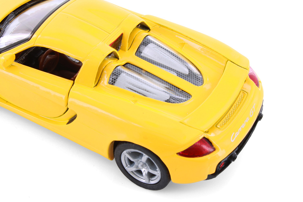 Porsche Carrera GT, Yellow - Kinsmart 5081D - 1/36 scale Diecast